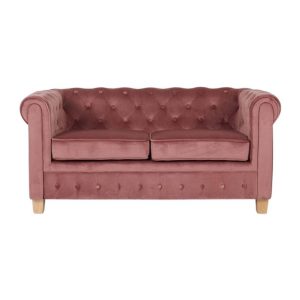Chesterfieldbank Malibu Velours roze