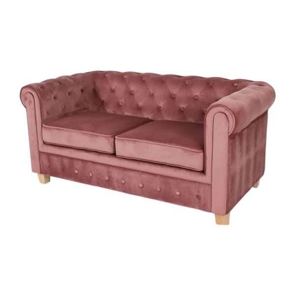 Chesterfieldbank Malibu Velours roze - Afbeelding 2