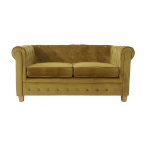 Chesterfieldbank Malibu Velours okergeel