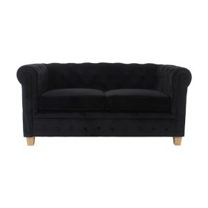 Chesterfieldbank Malibu Velours zwart