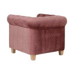 Fauteuil Malibu velours oud-roze