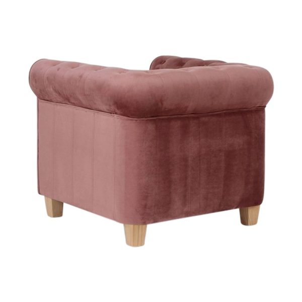 Fauteuil Malibu velours oud-roze