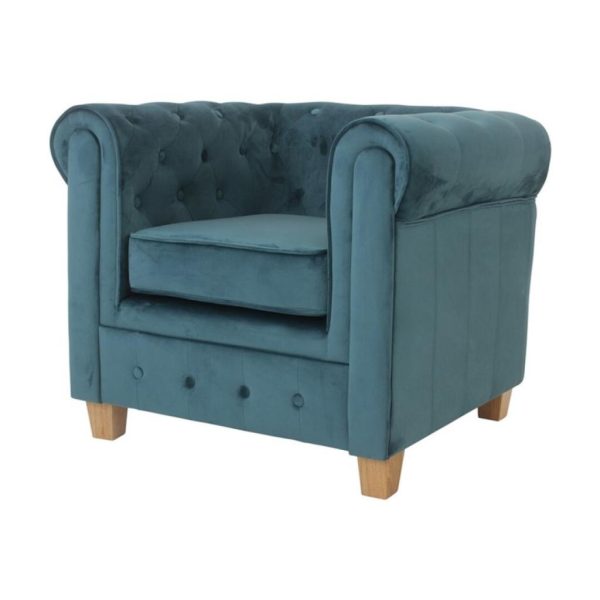 Fauteuil Malibu velours turquoise - Afbeelding 2