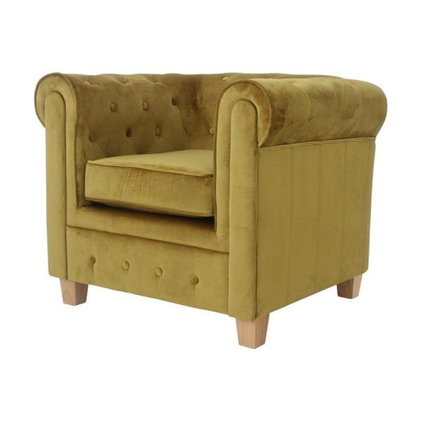 Fauteuil Malibu velours okergeel - Afbeelding 2