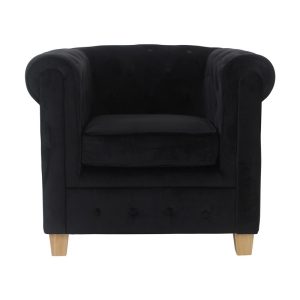 Fauteuil Malibu velours zwart