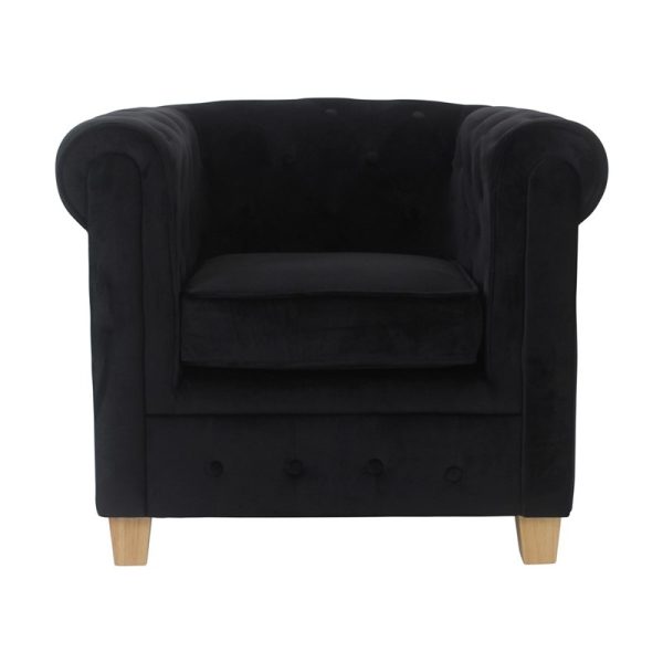 Fauteuil Malibu velours zwart