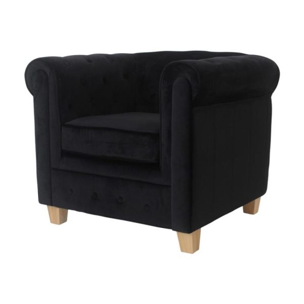 Fauteuil Malibu velours zwart - Afbeelding 2