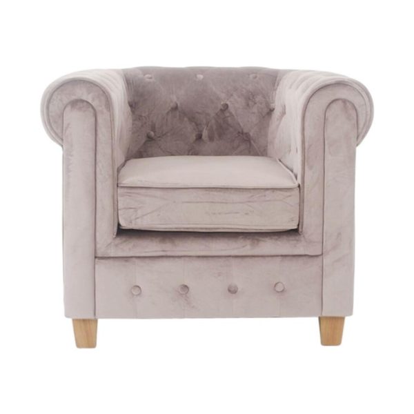 Fauteuil Malibu velours zilvergrijs