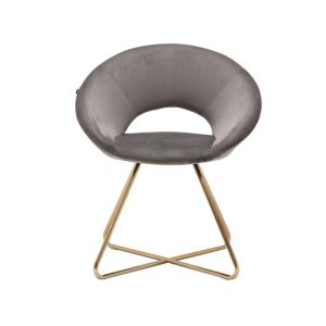 Fauteuil Abby velours zilvergrijs