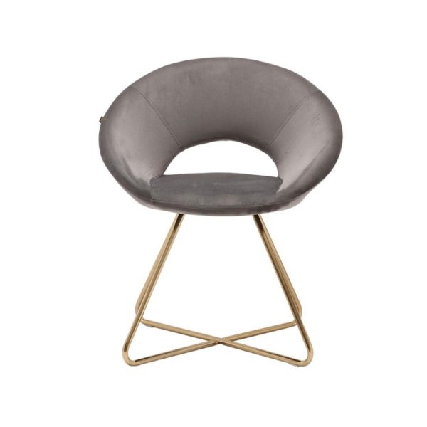 Fauteuil Abby velours zilvergrijs