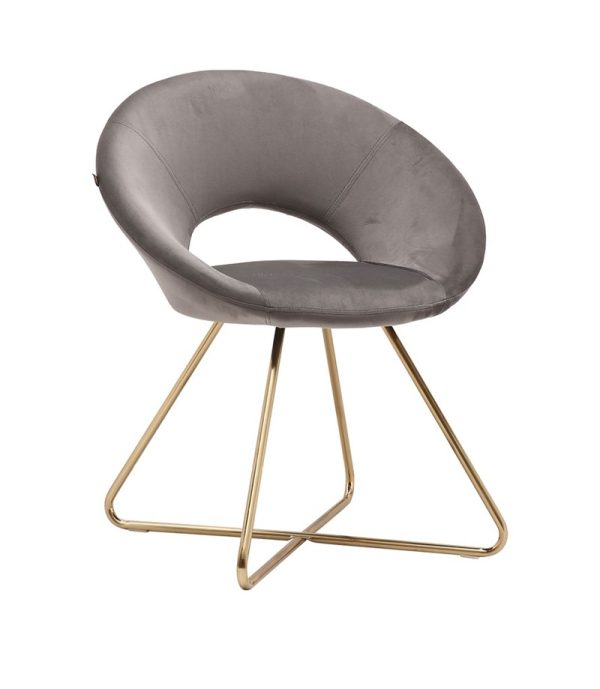 Fauteuil Abby velours zilvergrijs - Afbeelding 2