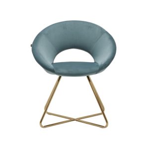 Fauteuil Abby velours turquoise