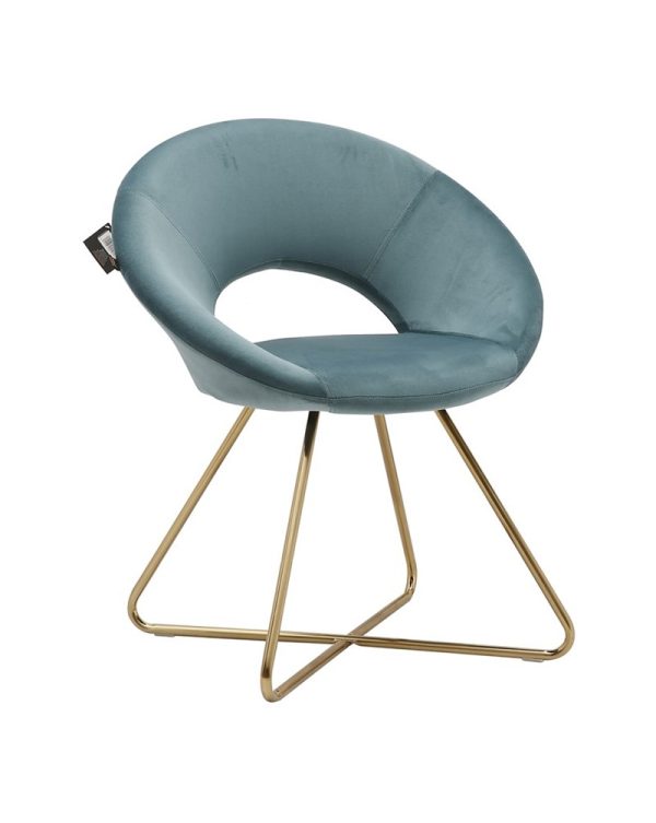 Fauteuil Abby velours turquoise - Afbeelding 2