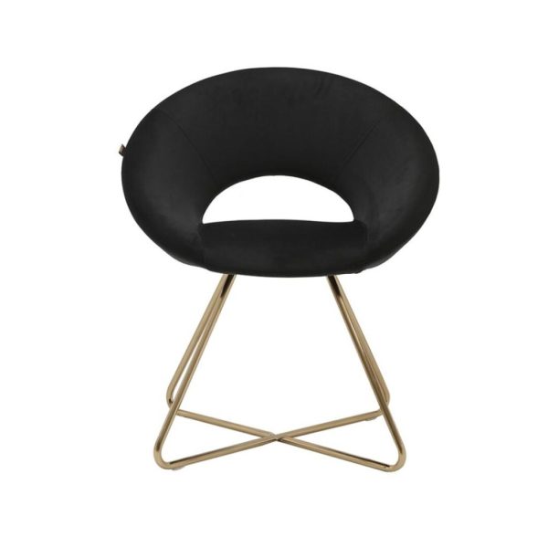 Fauteuil Abby velours zwart