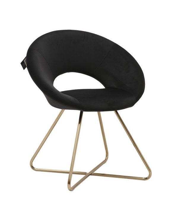 Fauteuil Abby velours zwart - Afbeelding 2