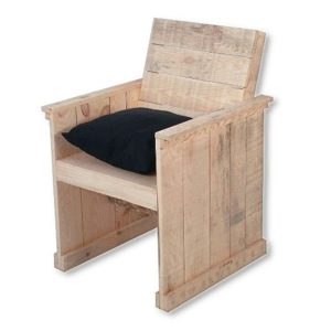 Fauteuil steigerhout blank