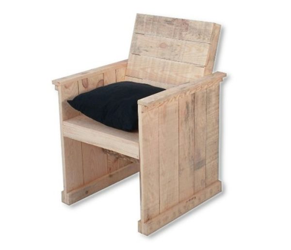 Fauteuil steigerhout blank