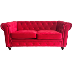 Chesterfieldbank Malibu Velours rood