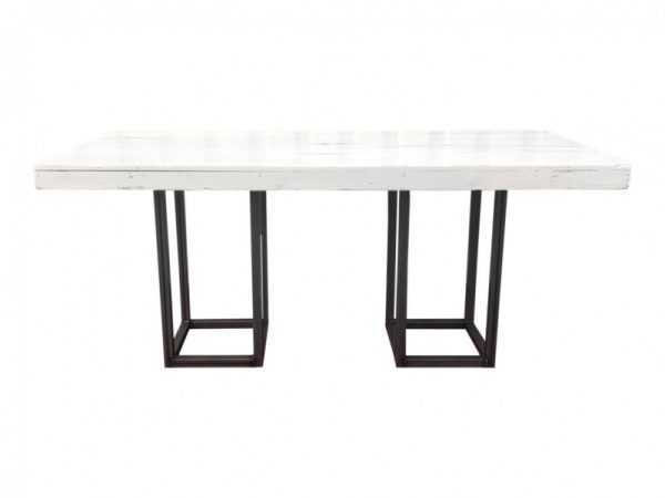 Dinertafel industrieel wit L