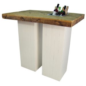 Statafel steigerhout mixed, M met koelbak