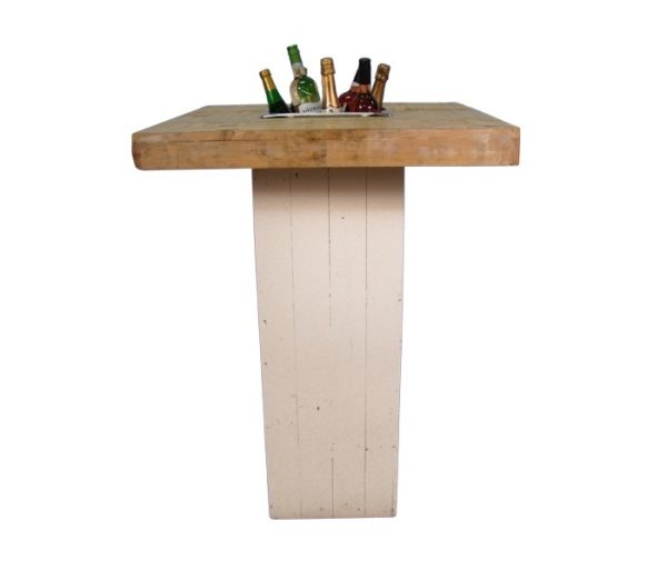 Statafel steigerhout wit, S met koelbak