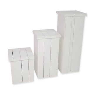 Zuilen steigerhout set wit