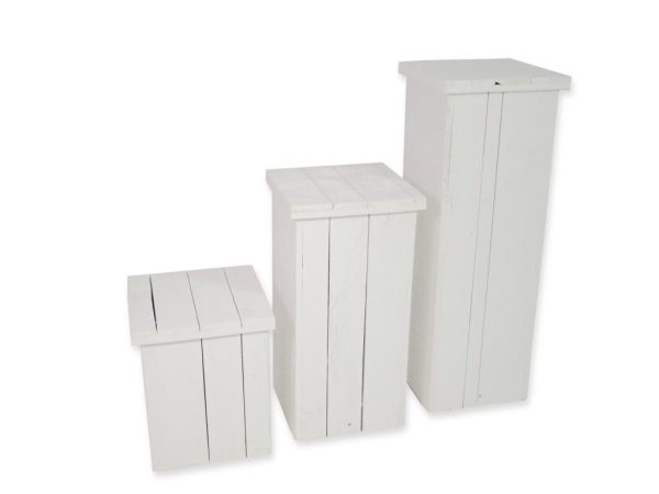 Zuilen steigerhout set wit