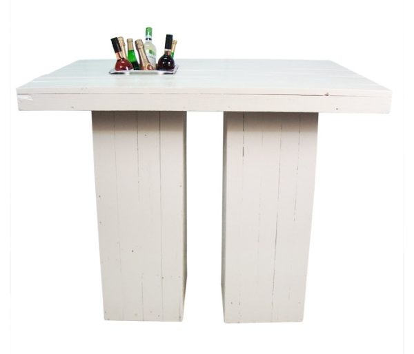 Statafel steigerhout wit, M met koelbak