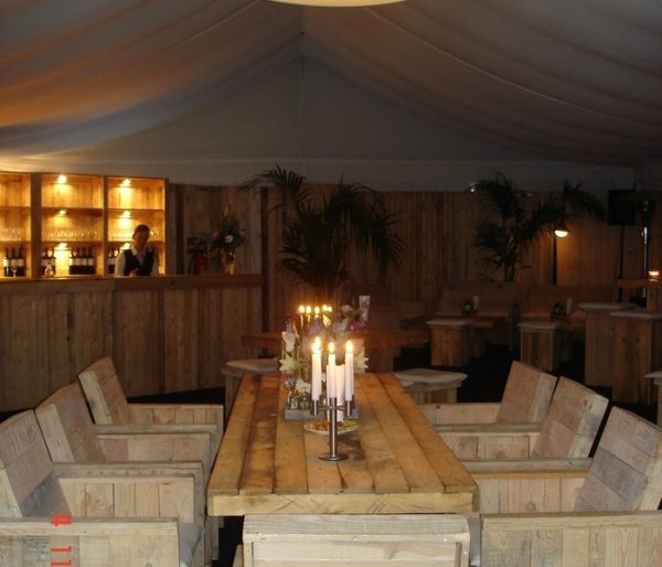 Dinertafel steigerhout naturel, L - Afbeelding 2