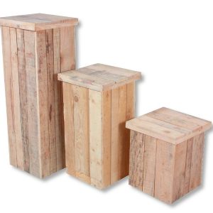 Zuilen steigerhout set naturel