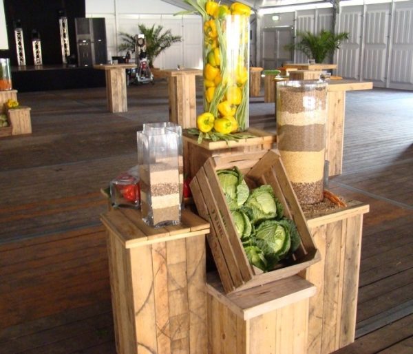 Zuilen steigerhout set naturel - Afbeelding 2